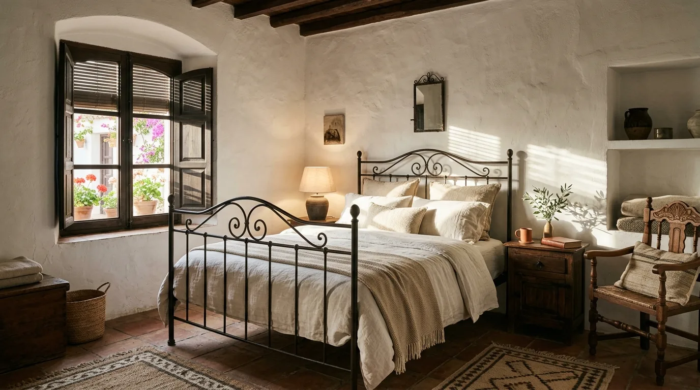 Choose iron accents with real weight inspiration for a Spanish-style home.